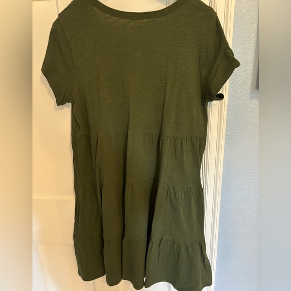 Time and Tru Size Large Army Green Tiered cotton summer dress - Picture 3 of 4